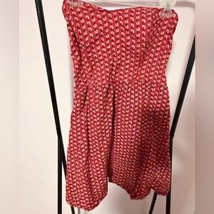 Xhilaration Vintage Red Strapless Cotton Dress with Bubble Hem and Underwire XL